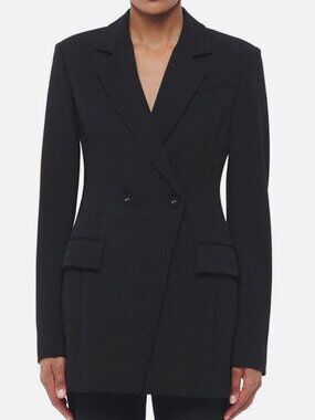 Another Tomorrow Women's Black Jersey Jacket Size IT 46